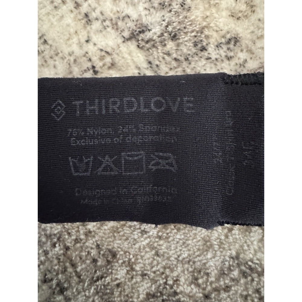 ThirdLove 24/7 Classic T Shirt Bra 34E Black Memory Foam Cups Ribbon Straps (B7) - Picture 4 of 7